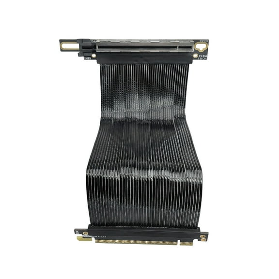 PCIE 5.0 X16 Extension Cable 90 Degree Right Angled GPU Card Line 0.9mm Thin for Desktop Graphics Card Easy Installation