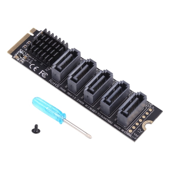 PCIE Card for M.2 (PCIe ) to 5 Ports 6G SSD Adapter Card PM Function Laptop Accessories
