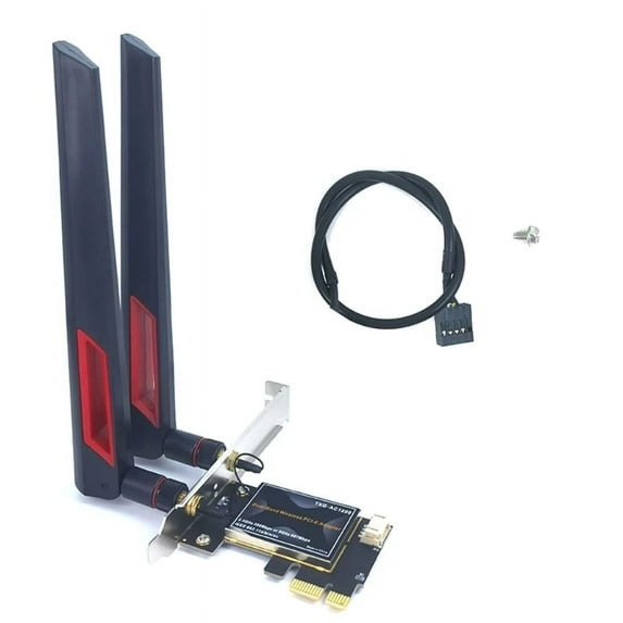 PCIE Networking Adapters,Wirelessly Wifi Card 1200Mbps 2.4GHz 5Ghz Wlan Card 2Antennas for Desktop PC Efficient