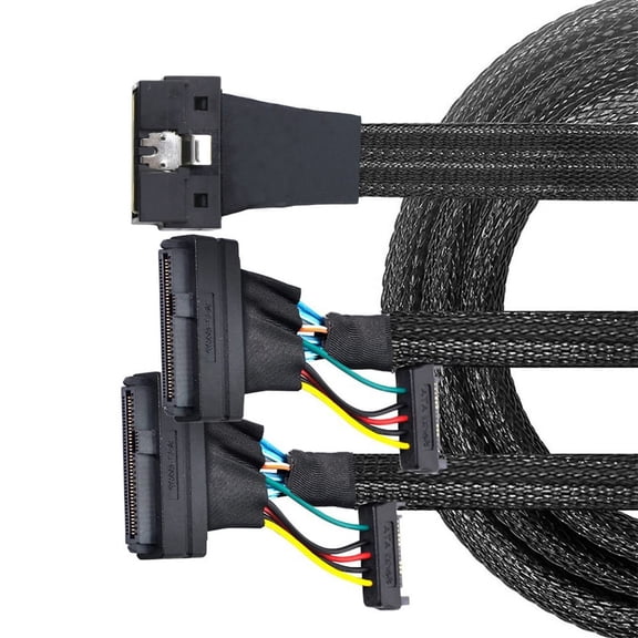 PCIE Slimline SASs All inclusives NVME PCIe HDDs Cable SFF 8654 8I to 2 SFF 8639 Cable Adapter with 15P SATAs Power
