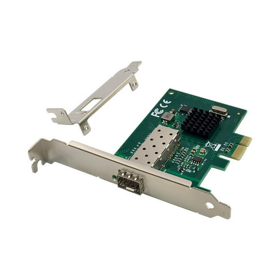 PCIE X1 Gigabit Network Card PCI-Express Riser Card BCM5720 Single Optical Port Gigabit Fiber Server Network Card,Green