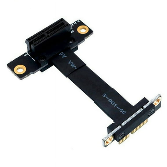 PCIE X1 Riser Cable Dual Right Angle PCIe 3.0 X1 To X1 Extension Cable 8Gbps PCI 1X Riser Card Ribbon Extender