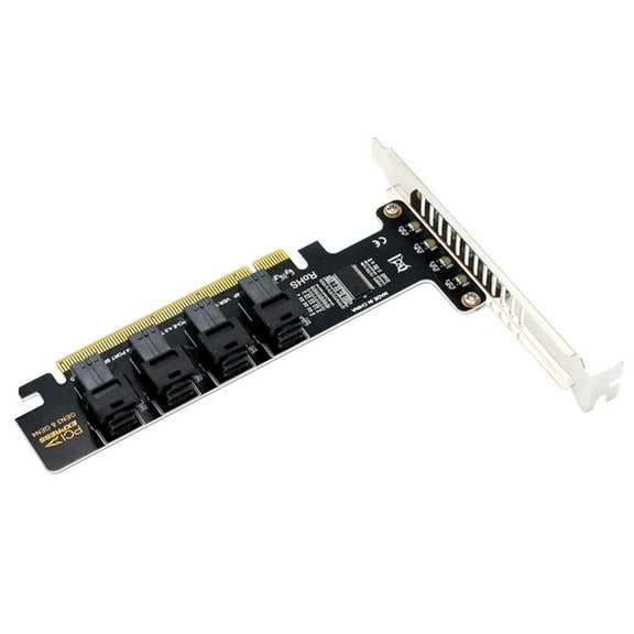 PCIE X16 To 4 Port NVME Split Expansion Card SFF-8639/8643 NVME PCIE Adapter For PC Graphics Mainboard