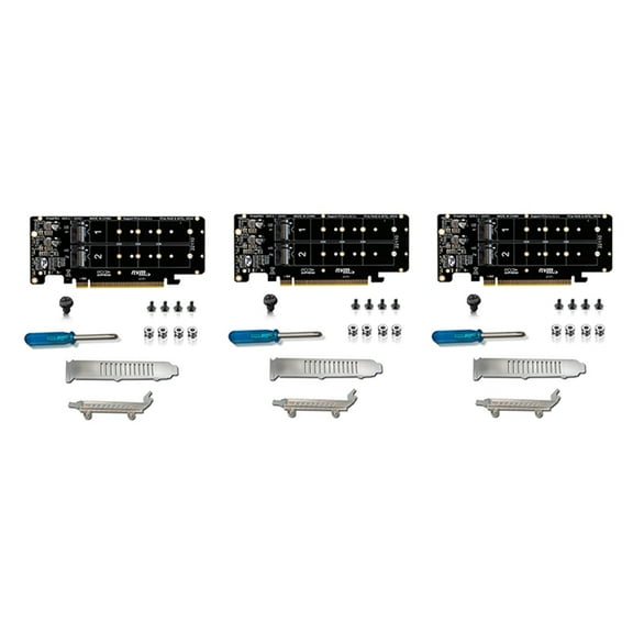 PCIE X16 to M.2 M-Key NVMEx4 SSD 2U Server Riser Card Double-Sided