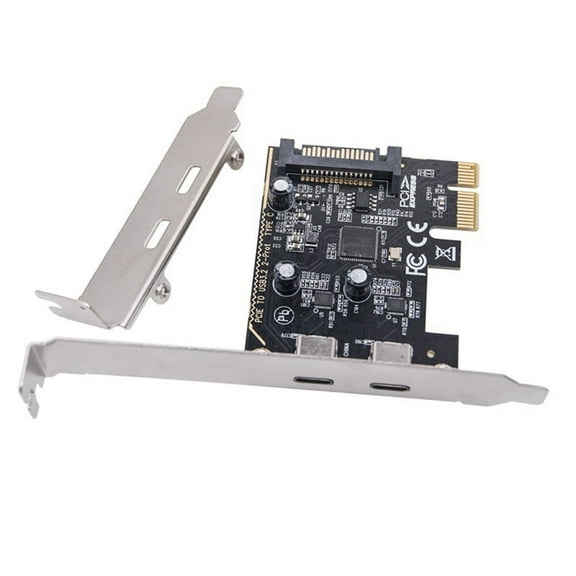 PCIE to Dual Type C Expansion Card PCI-E X1 to 2-Port for Desktop