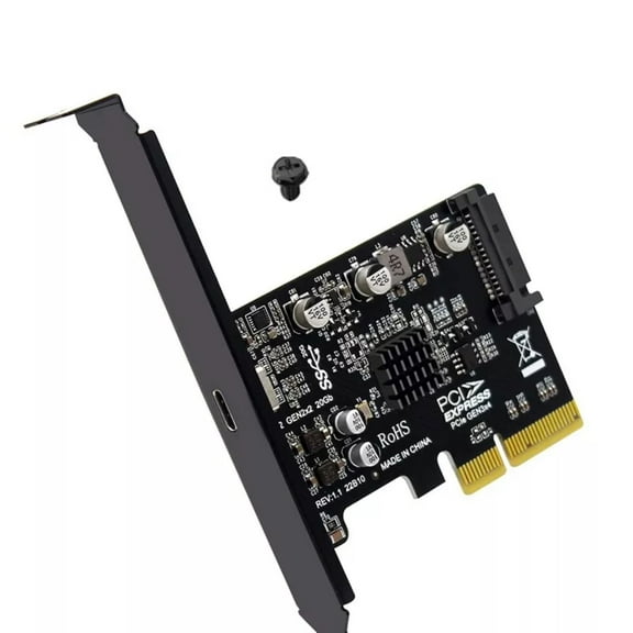 PCIE to Type-C USB 3.2 Gen 2X2 Expansion Card PCI-Express 4X 20Gbps ASM3242 TAPDRA Spare Part