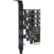 PCIE to USB Expansion Card 4 Ports 2 x USB C, 2 x USB A, USB 3.0 Pcie Card PCI Express Expansion Card for Desktop PC Support Windows Mac OS