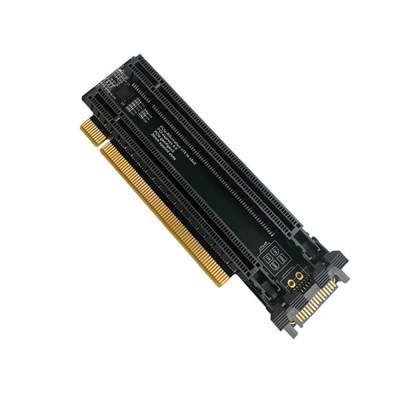 PCIE x16 1 to 2 Expansion Card Gen4 Split Card PCIe-Bifurcation x16 to x8x8 Slots 4P Power Supply Port