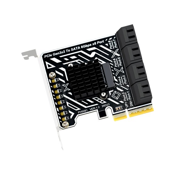8 Channel SATA3.0 6Gbps PCIE3.0 Controller Card SATA3.0 PCIe Expansion Card 6Gbps Controller PCIE Adapter