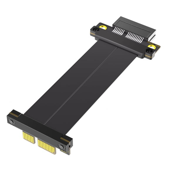 PCIE4.0 1X GPU Risers Cable 180 Degree to 90 Degree Angled Ribbon Extender Card Adapter for Computer Motherboard