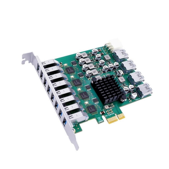 PCIExpress 1X To 4 USB 3.2 Gen1 Port Adapters High Data Syncs Backward For USB 2.0 Devices