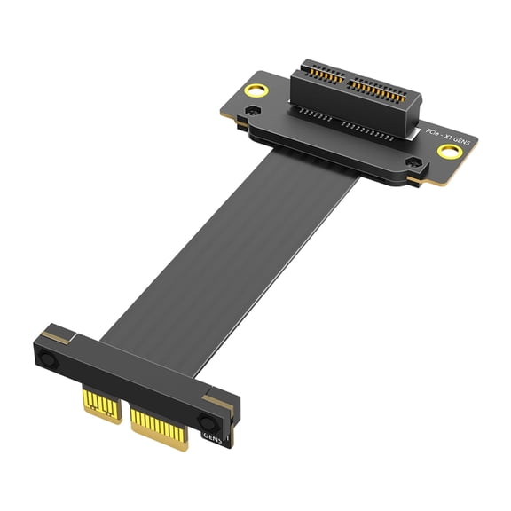 PCIExpress 5.0 Extension Risers Cable Double Vertical 90 Degree for Networking GPU Card Use Ensuring Low Attenuation