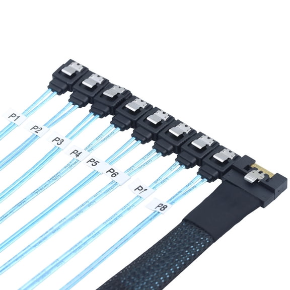 PCIExpress SFF 8611 8i to 8X 7P Cable with Straight Head Connectors for External GPU and Solid Disk