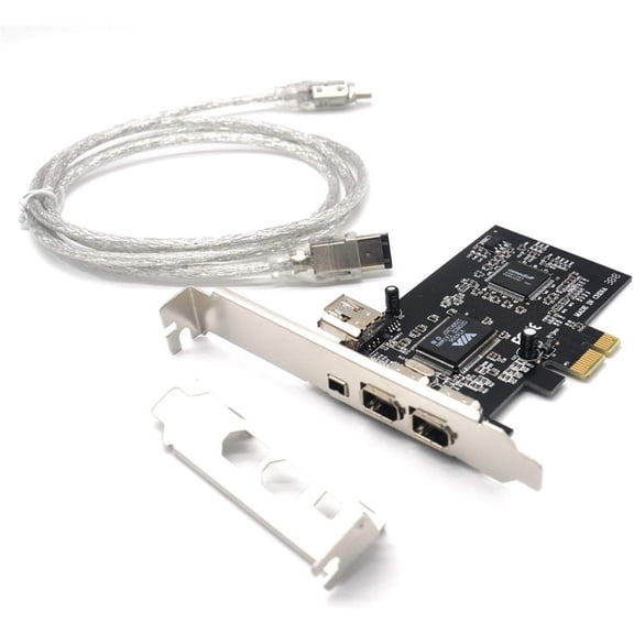PCIe 3 Ports 1394A Firewire Expansion Card, PCI Express (1X) to External IEEE 1394 Adapter Controller (2 x 6 Pin 1 x 4 Pin) with Low Profile Bracket for Desktop PC and DV Connection
