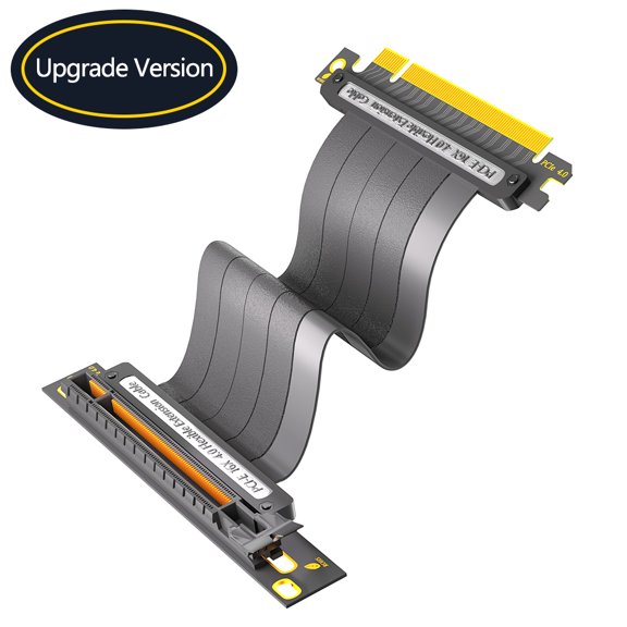 PCIe 4.0 GPU Riser Cable - 20cm Shielded 16x PCI Express Extension Cable, 90°/180° Angle GPU Extension For RTX 4090/4080, Vertical Mount Compatible (Gen 4/3/2/1),90 grados