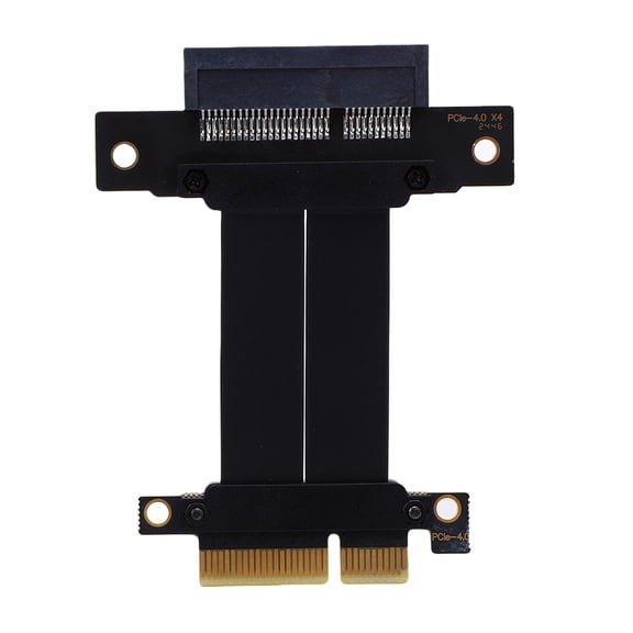 PCIe 4.0 X4 Riser Cable, 10cm / 4in Flexible Graphics Card Extension Cable for GPU, M.2, WiFi, SSD RAID Cards