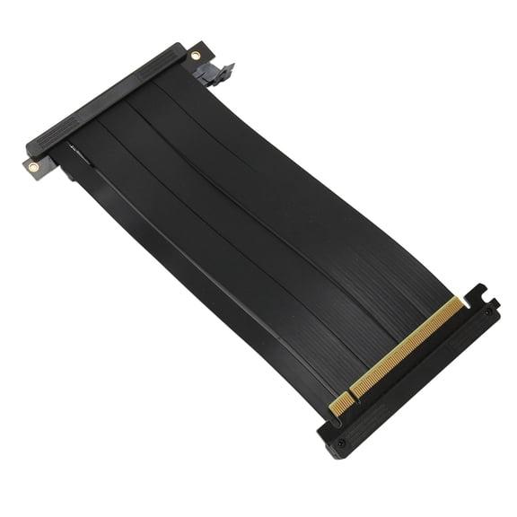 PCIe 4.0 x16 Riser Cable, 7.87 Inch Dual Reverse Shielded Graphics Card Extension Cord, Flat Foldable Design for RTX 30/60 Series &  RX 6000