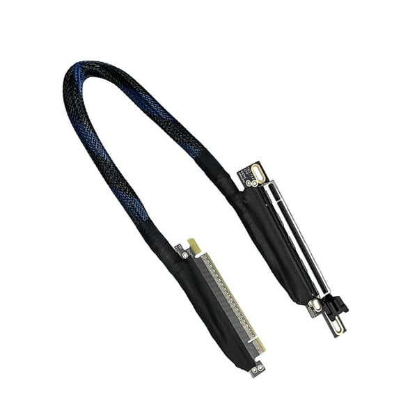 PCIe 5.0 Compatible GPU Extension Cord 270 Degree Right Angle Routing Braided