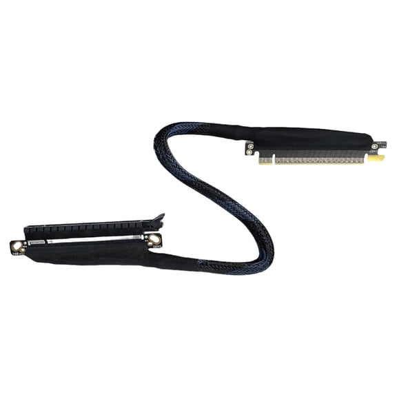 PCIe 5.0 X16 Graphics Card Extension Cable 180Degree Angled Left Exit Right Entry For Optimal Airflows Low Signal Loss