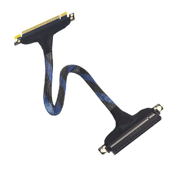 PCIe 5.0 x16 Extension Cable PCIE Gen 5 Highly Speed Silver-plate Cable