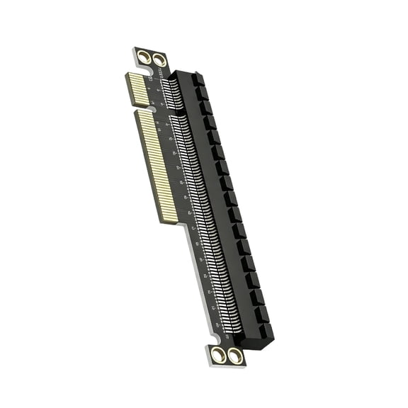 PCIe 8X to 16X Expansion Adapter Card, Rigid PCB Board, Gold Contacts, Mounting Holes, Full-Length Converter for Desktop Upgrade Builds