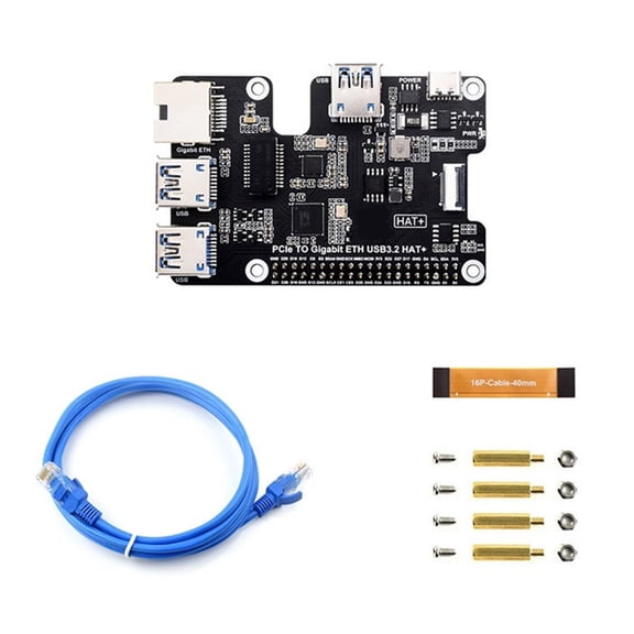 PCIE To USB 3.2 Gen1 Expansion Card With Gigabit Ethernet, Fast Speed Type C Connect Fast Transfer For Desktop PC
