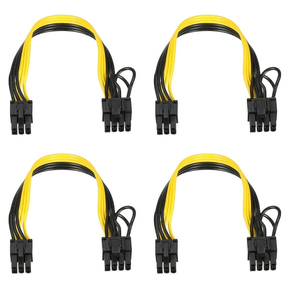 PCIe Cable 6 Pin Male to 8 Pin (6+2) Male GPU Power Supply Cable PCI Express Power Adapter Cable 220mm/8.7",4pcs