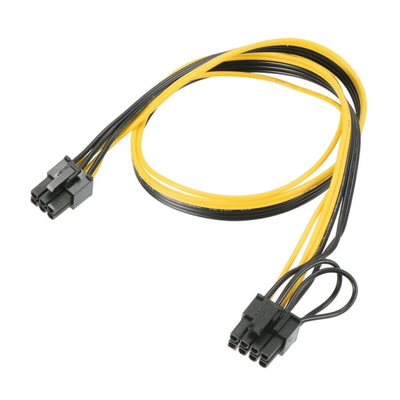 PCIe Cable 6 Pin Male to 8 Pin (6+2) Male GPU Power Supply Cable PCI Express Power Adapter Cable 520mm/20.5"
