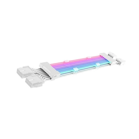 PCIe Cable PSU Sleeved Extension Cable GPU Cables Extension RGB Cable for PC White 2x8PIN