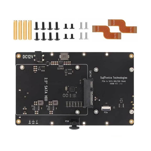 PCIe Double Solid/Hard Disk Expansion Board for Large Capacity Storage Upgrades with 3.5" and 2.5" Disk Slots