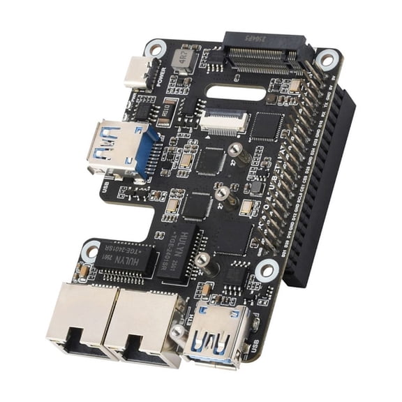 PCIe Expansion Board With Two 2.5GbE Port M.2 NVMe SSDs Support and Power Monitoring