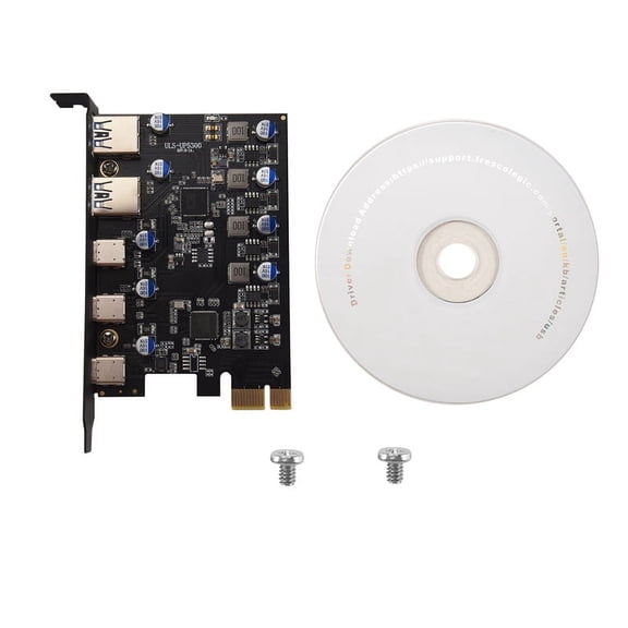 PCIe Expansion Card to 5 Port (3X USB C,2X USB 3.0-A ) for 10