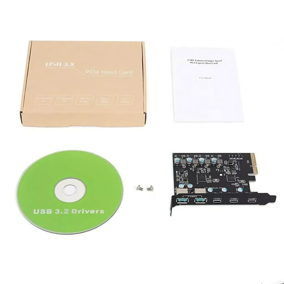 PCIe Expansion Card with 5 USB 3.2 Gen 2 Ports for High-Speed Data Transfer & Device Charging