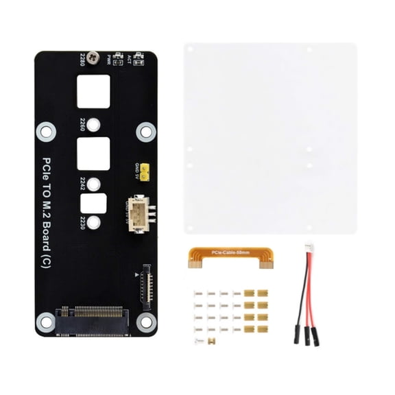 PCIe Gen2/Gen3 M.2 Board for Raspberry Pi 5 Boot Support, Space-Saving Design, and Anti-Oxidation Craftsmanship