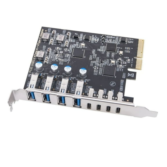 PCIe Gen2 USB 3.2 Card ASM1142 PCIE to 4-Port USB C USB 3.2 Internal Expansion Card Controller Adapter PCIE Card Desktop