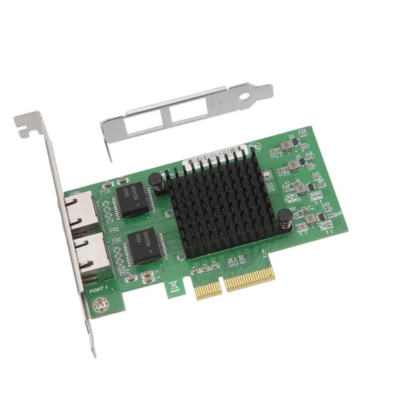 PCIe Gigabit Ethernet Networking Card Double RJ45 Server Internal 10/100/1000Mbps for Desktop PC Low Power Consumption