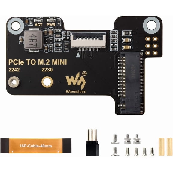 PCIe to M.2 Mini Adapter, Compatible with 5, Supports NVMe Protocol M.2 Solid State Drive, Supports Gen2 and Gen3 Modes, Supports Booting PI5 from Solid State Drive