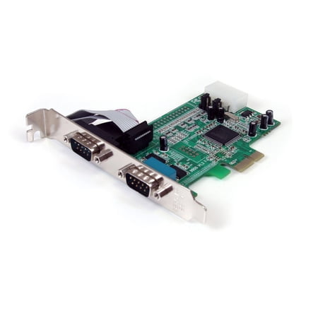 StarTech PEX2S553 2-Ports Native PCI Express RS232 Serial Adapter Card With 16550 UART