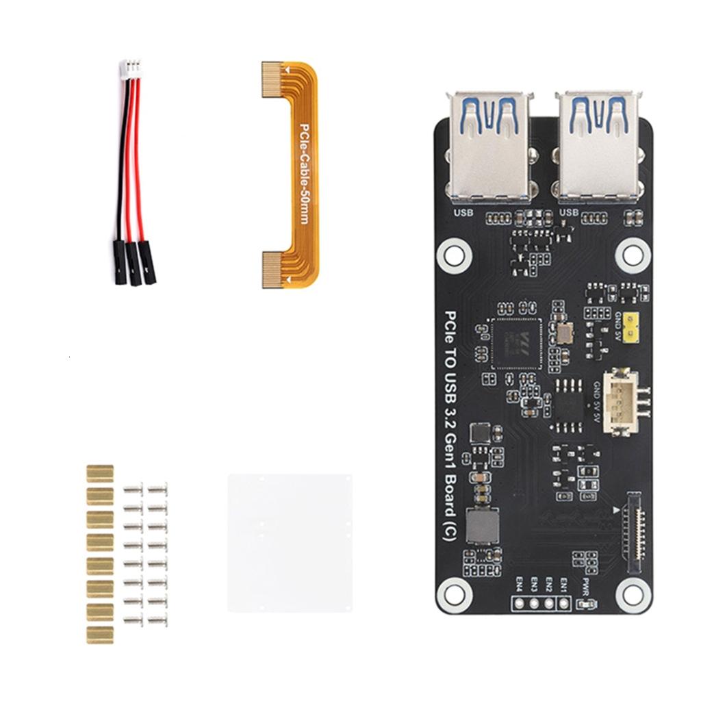 PCIe USB Conversion Board For RPi 5 Board Adapter 4 Port USB 3.2 Gen1 ...