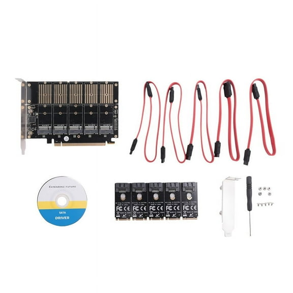 PCIe X16 M.2 Key B NVMe SSD Adapter Card M.2 NGFF to SATA- SSD Adapter Card NGFF SSD Expansion Card