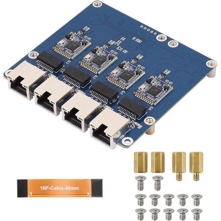 PCIe to 4-Ch 2.5G ETH Board (B) Compatible with 5/RPi OS, Driver-Free, Plug and Play