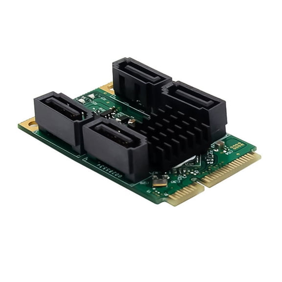 PCIe to 4 Ports SATA3.0 6Gbps Hard Disk Adapter Card Mini PCI Express to SATA 3.1 Controller Expansion Card