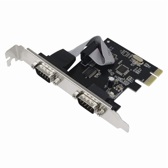PCIe to Double RS232 Serial Port Card 2 Ports 9 Pin COM Interface High Bandwidth for Industrial Devices and Printers