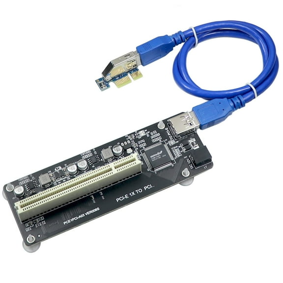 PCIe to PCI Adapter Card,PCI Express x1 to PCI Converter,PCI-e Extender Card with USB3.0 Cable for Desktop Sound Card