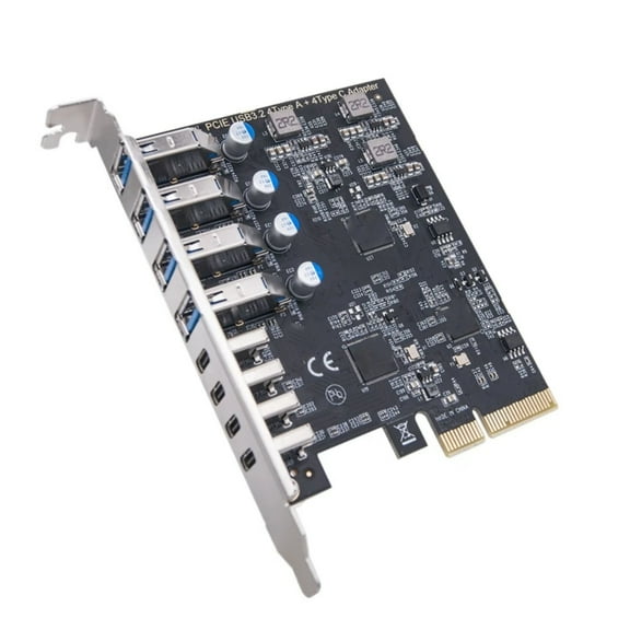 PCIe to USB 3.2 Card 10Gbps 4Port USB C 4Port USB A PCIE Expansion Card PC Internal USB Adapter for Desktop