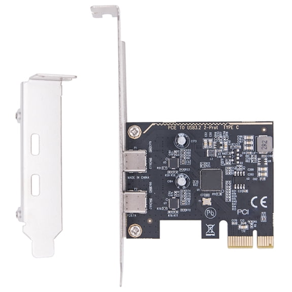 PCIe to USB 3.2 Gen1 Adapter 2 Port Type C 5Gbps Speed Expansion Card for Systems