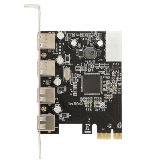 PCIe to USB2.0 Expansion Card 4 Ports Pin Power 480Mb/s Easy Installation USB 2.0 for Desktop Chassis