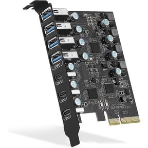 PCIe x4 to USB 3.2 Gen2 Card 7-Port (4A +3C), 20Gbps Bandwidth PCI Express Expansion Card for Desktop PC Windows XP/Vista 7/8/8.1 MAC OS 10.8.2 Above