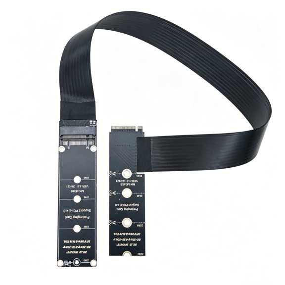 PCIe4.0 Card Extension Adapters With Flat Ribbon Cable And Wide Compatibility PCIExpress4.0 M Key Extenders