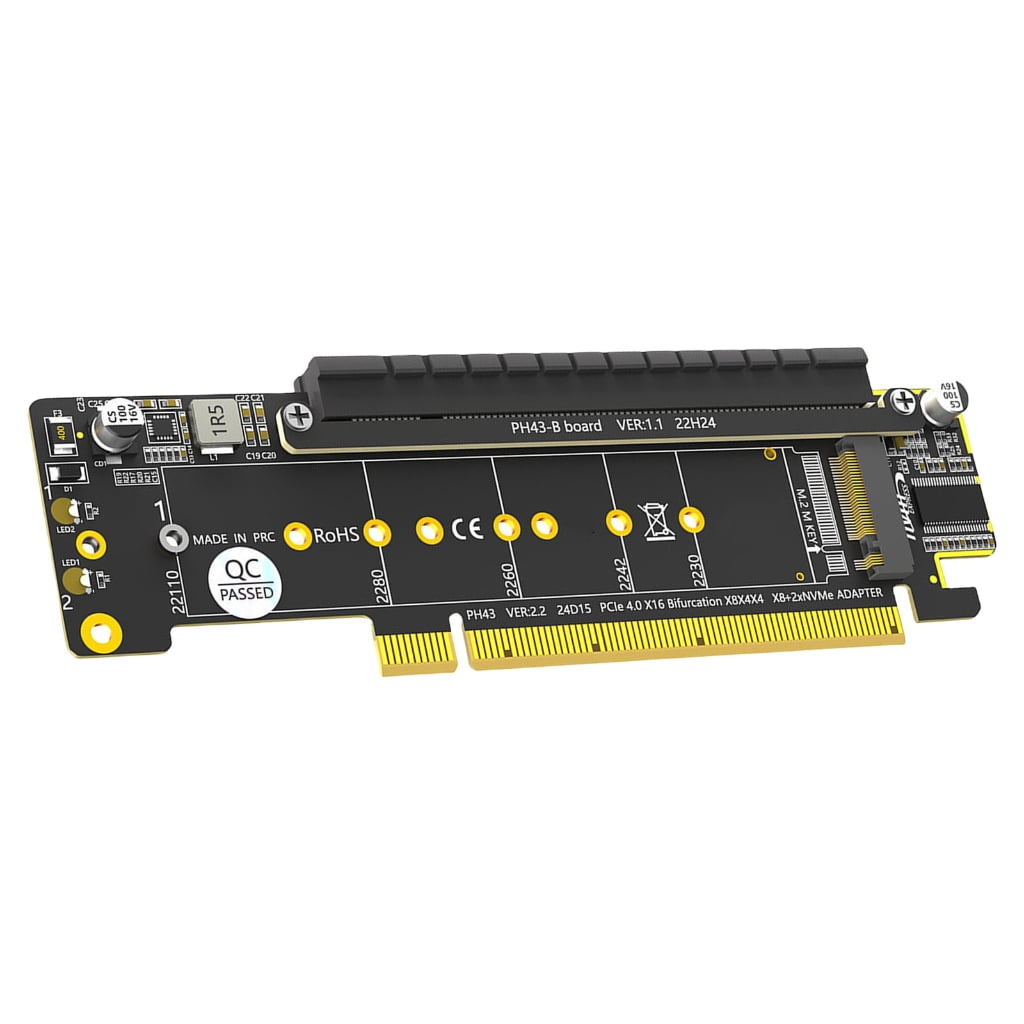 PCIe4.0 Expansion Card Splitter X16 Slot Into Two 4X Connection PCIe ...